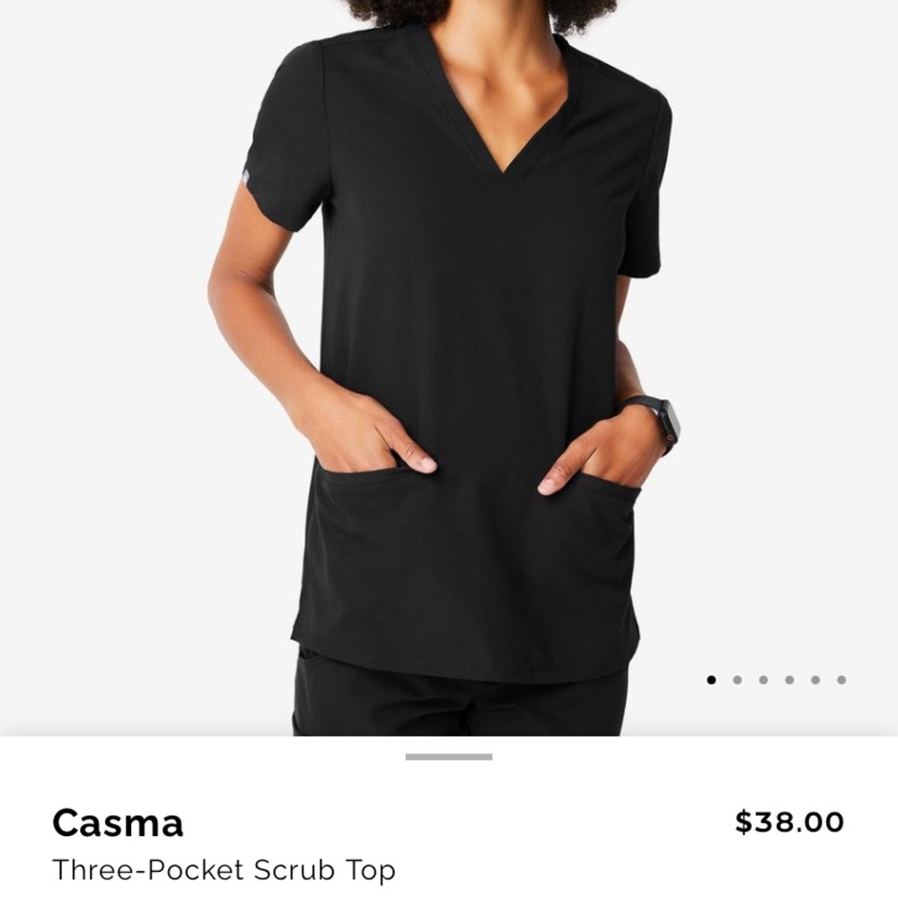 FIGS Casma Scrub Top Black Small